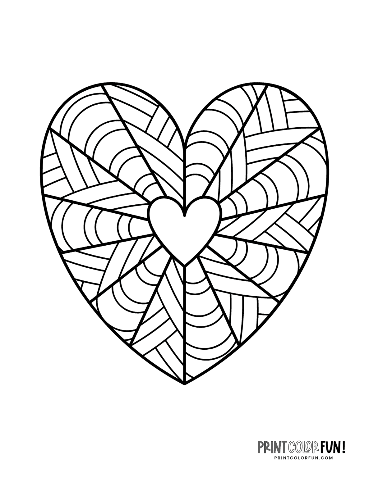 Heart Shape Coloring Pages
