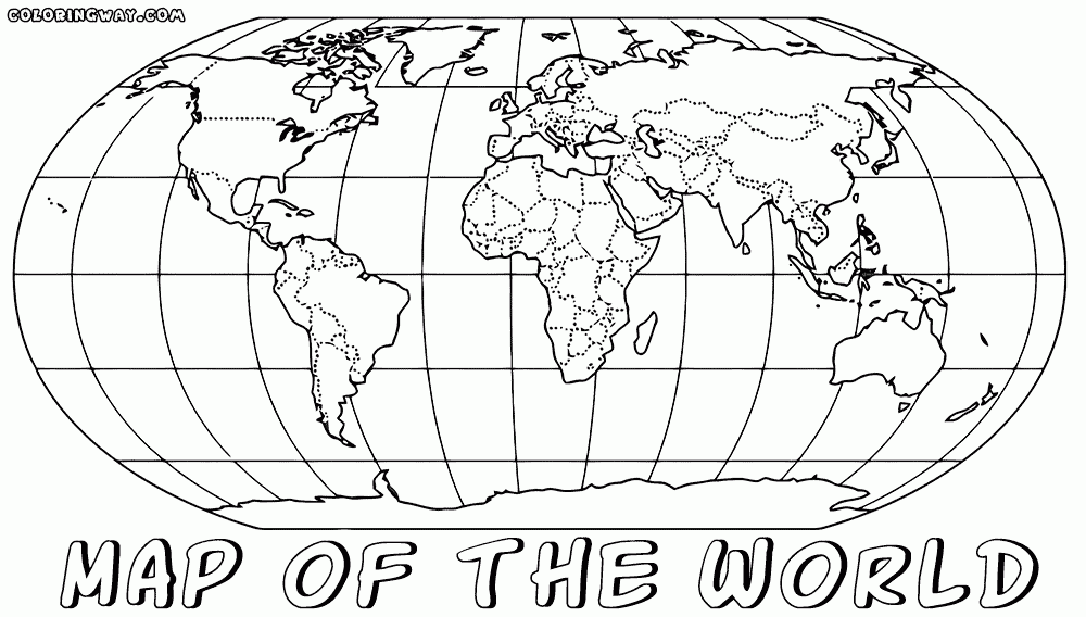 Coloring Page Of World Map Coloring Home