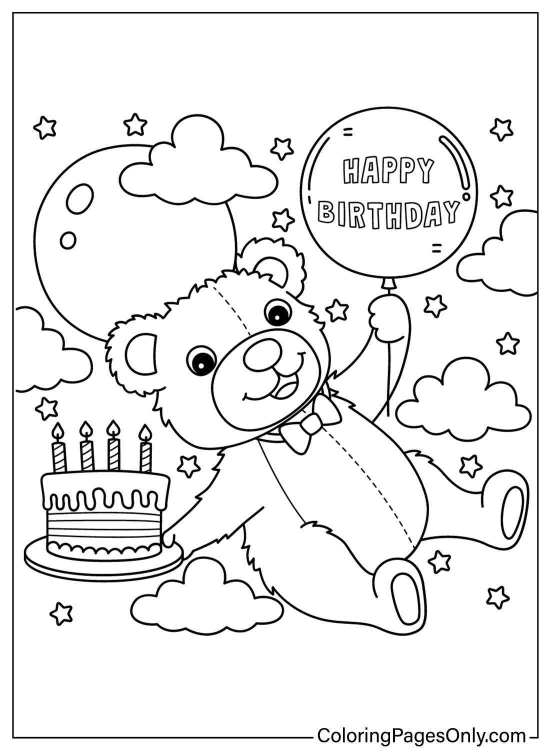happy birthday free printable coloring pages
