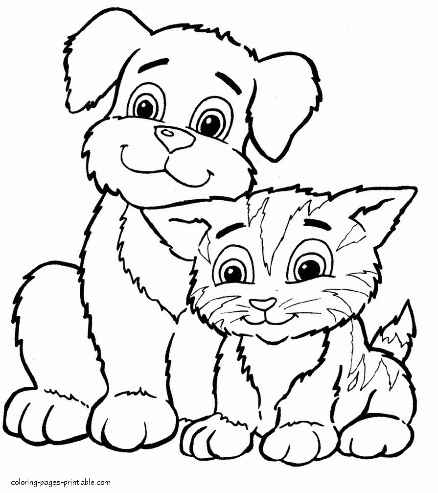 Coloring Pages Of Dogs And Cats COLORING PAGES PRINTABLE COM