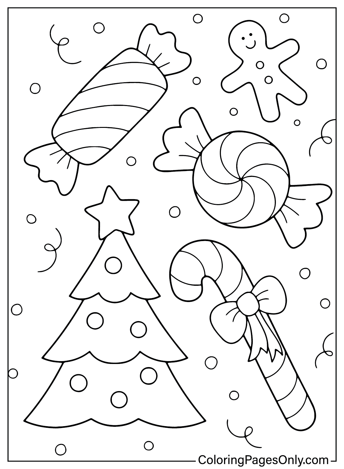 Candy Cane Coloring Page