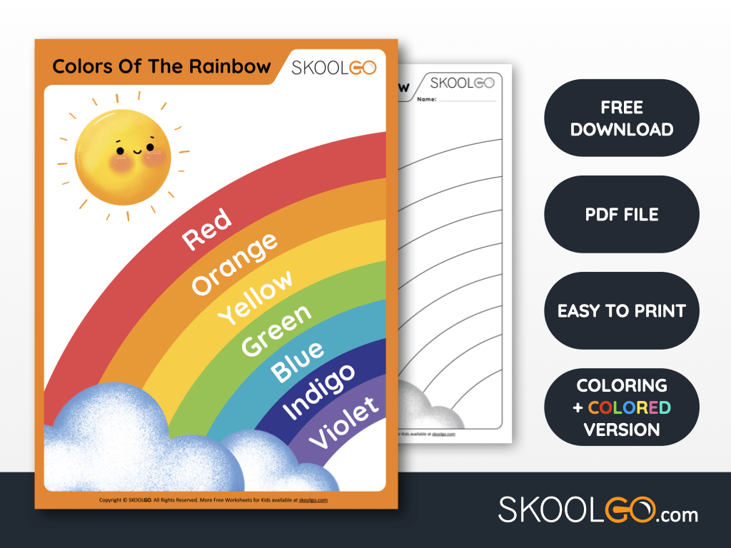 Colors Of The Rainbow Free Worksheet SKOOLGO