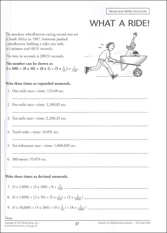 Common Core Standards Worksheets Math Grade 5 Common Core Worksheets