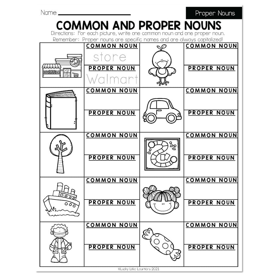 Common Noun And Proper Nouns Worksheet Bayareatreeandbobcat 