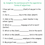 Comparative And Superlative Adjectives Worksheets Matching