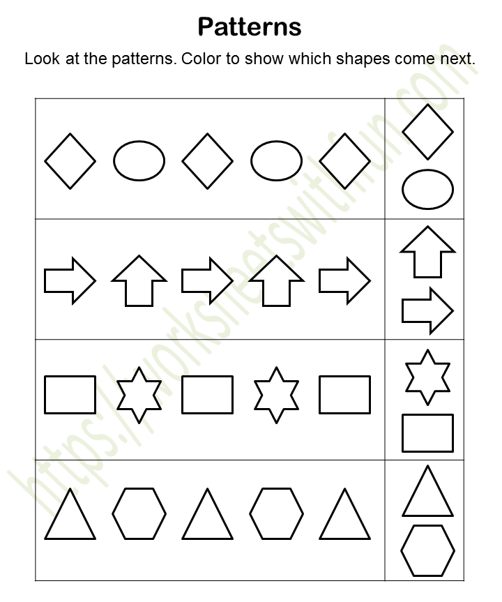 Complete The Pattern Worksheet Cut Paste MyTeachingStation 