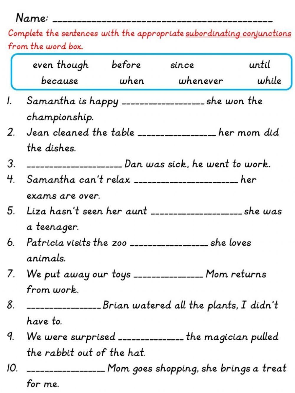 Complex Sentences Activity Live Worksheets Worksheets Library