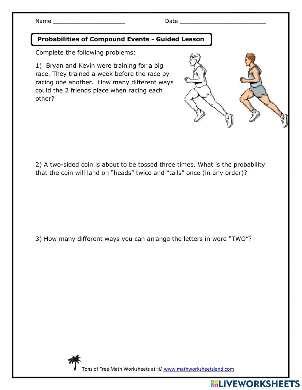 compound probability worksheet