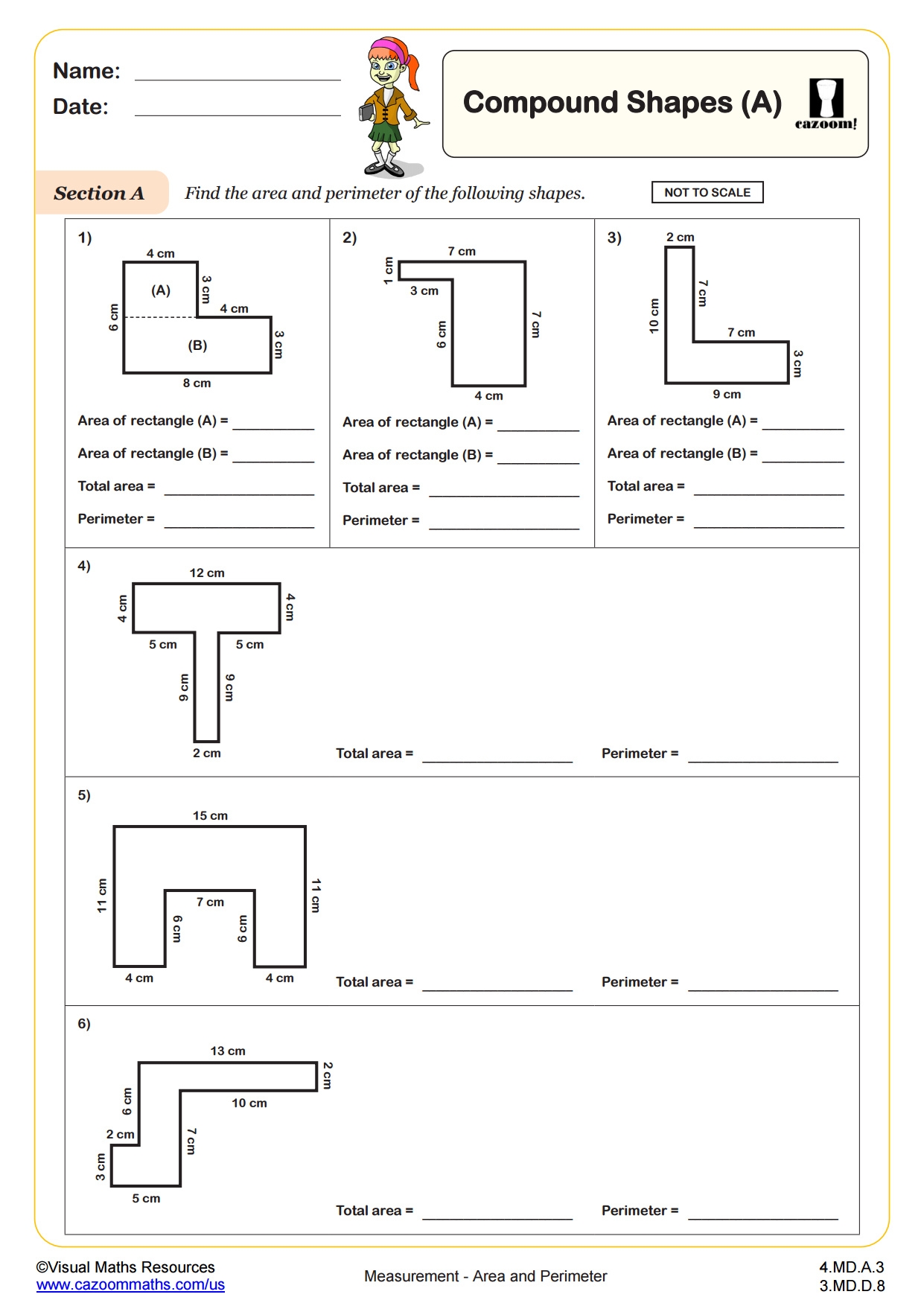 Compound Shapes A 4th Grade PDF Measurement Worksheets Worksheets 