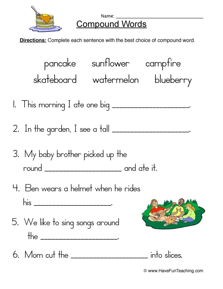 Compound Word Worksheets 4th Grade 1094575 Worksheets Samples