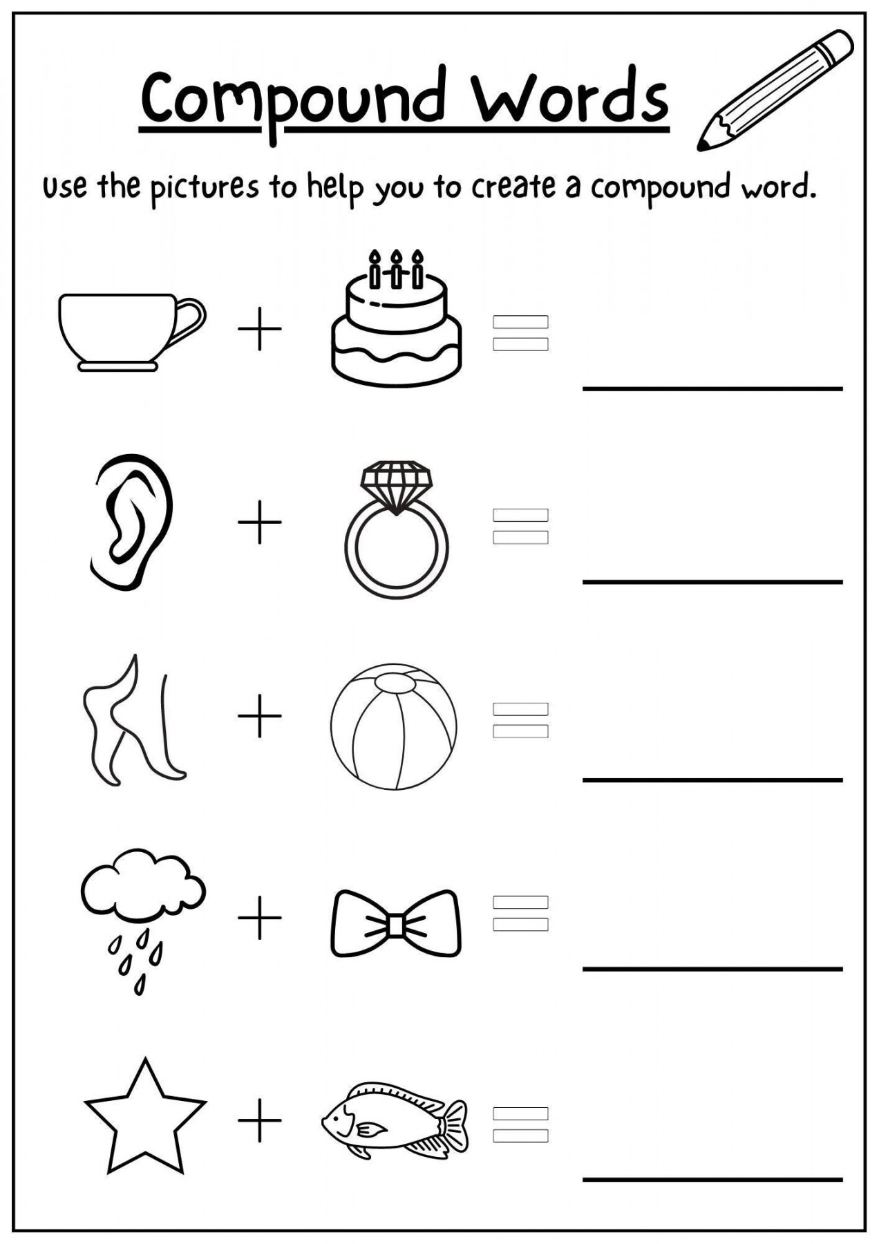 printable compound words worksheet
