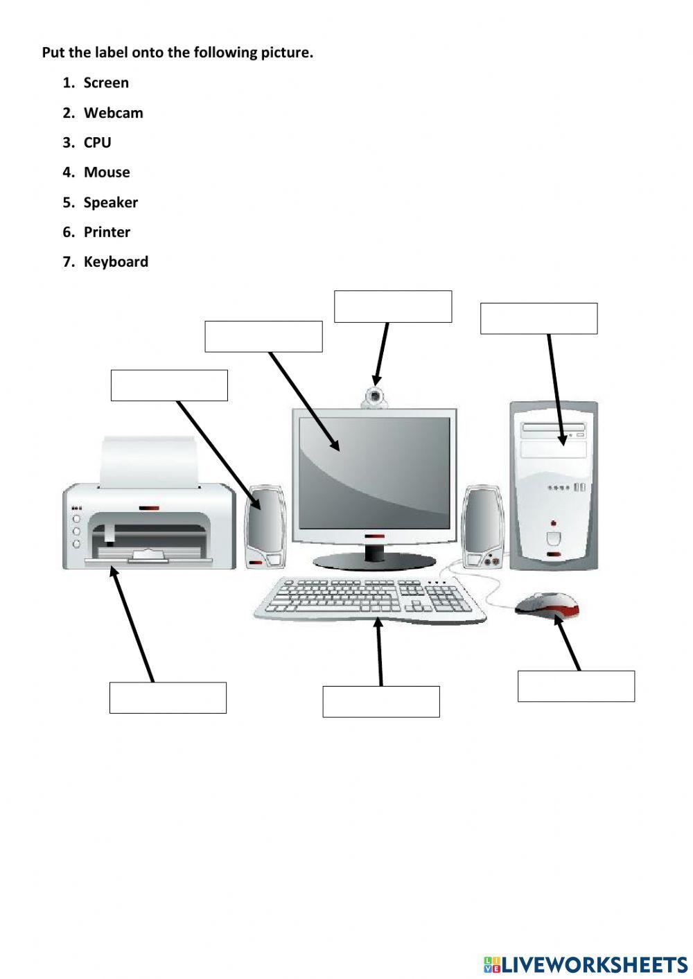 Computer Parts Online Pdf Worksheet Live Worksheets Worksheets Library