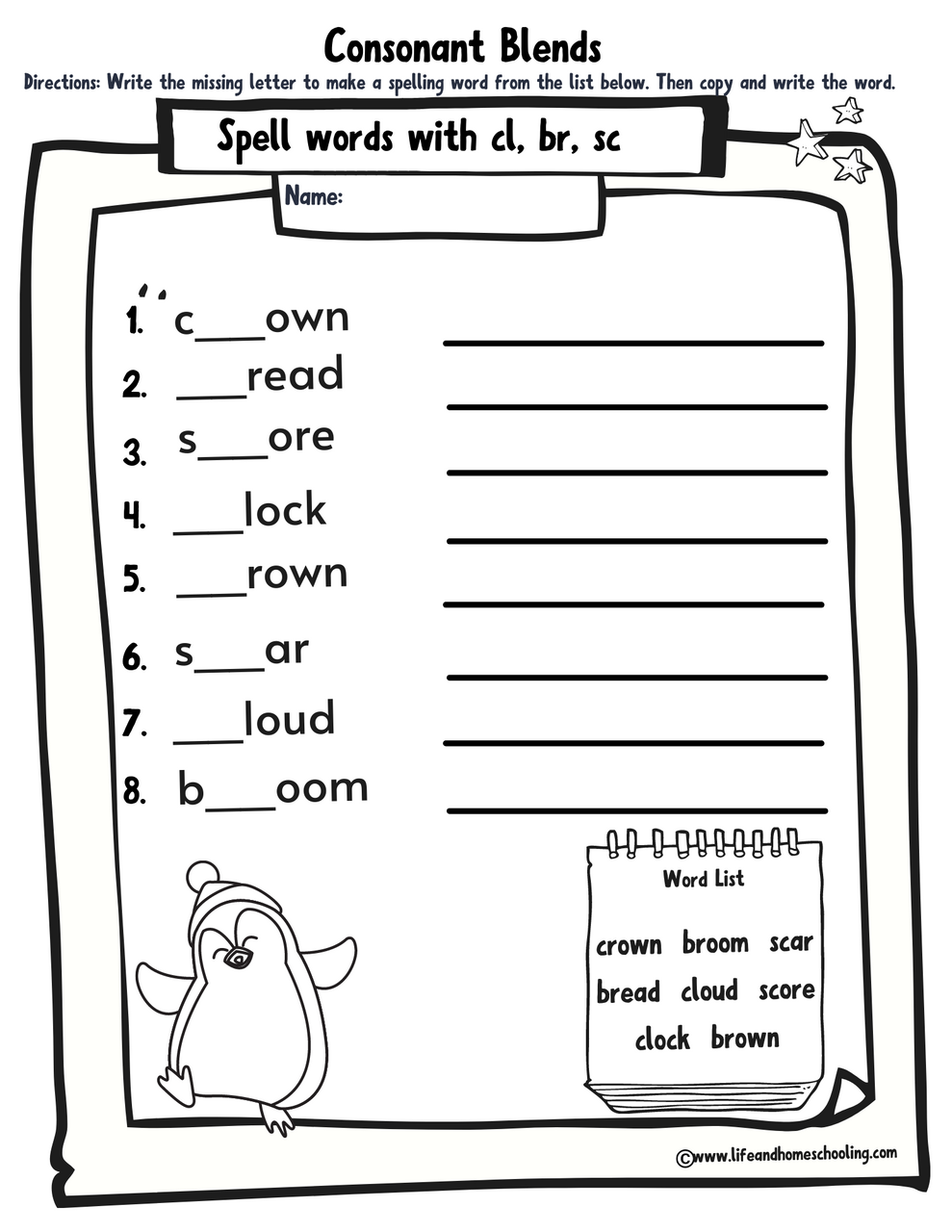 Consonant Blends And Digraphs Printable Activity Worksheets Library