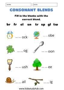 consonant blends worksheets