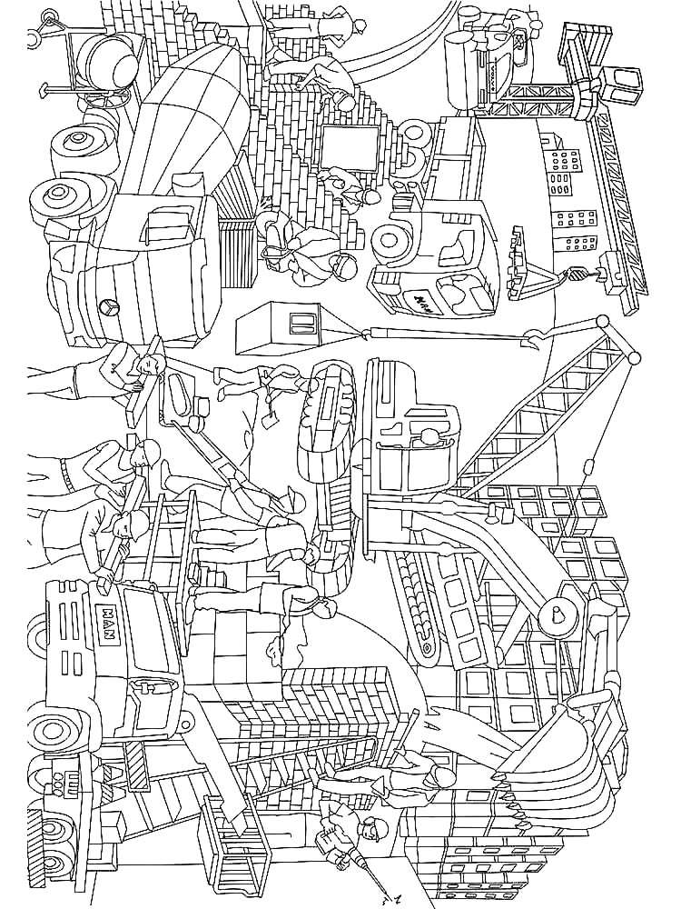 Construction Site Coloring Pages