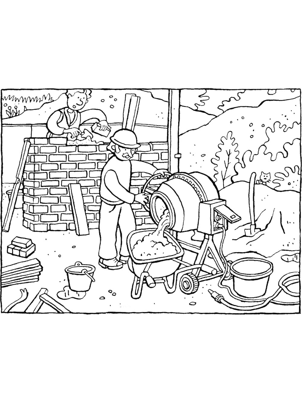 Construction Site Coloring Pages