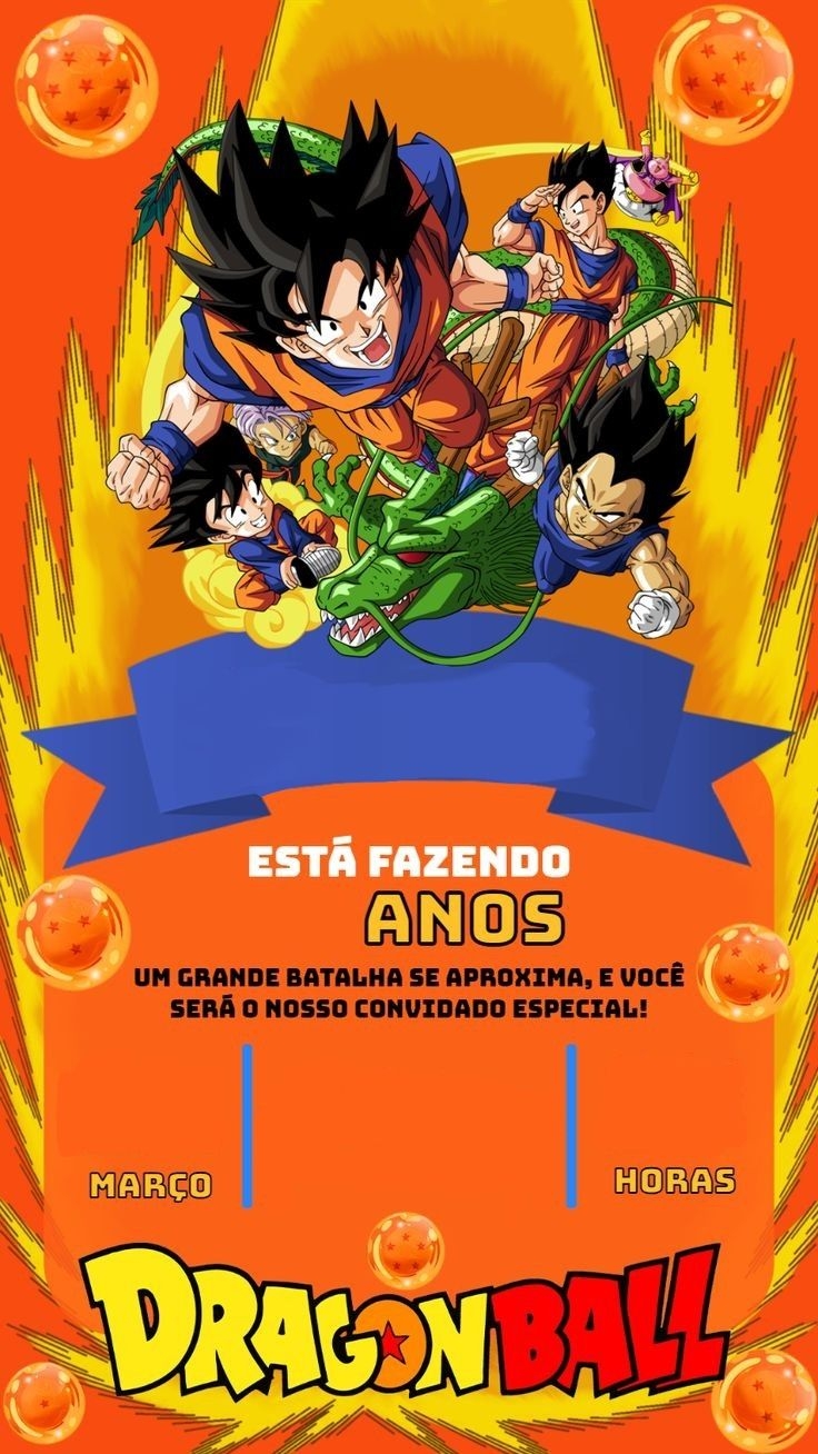 Convite Dragon Ball Z Para Editar Dragon Ball Z Dragon Ball 