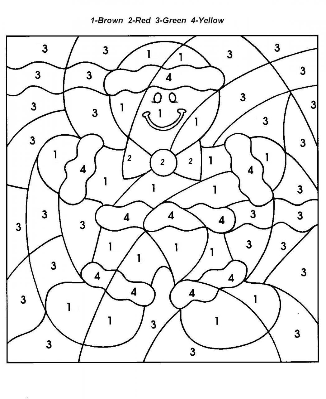 free color by number coloring pages