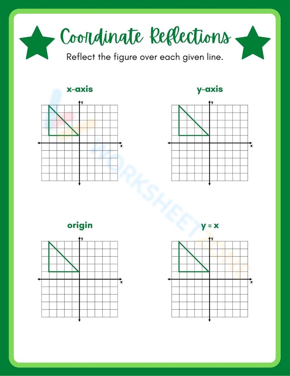 Coordinate Reflections Math Worksheet Worksheet Worksheets Library