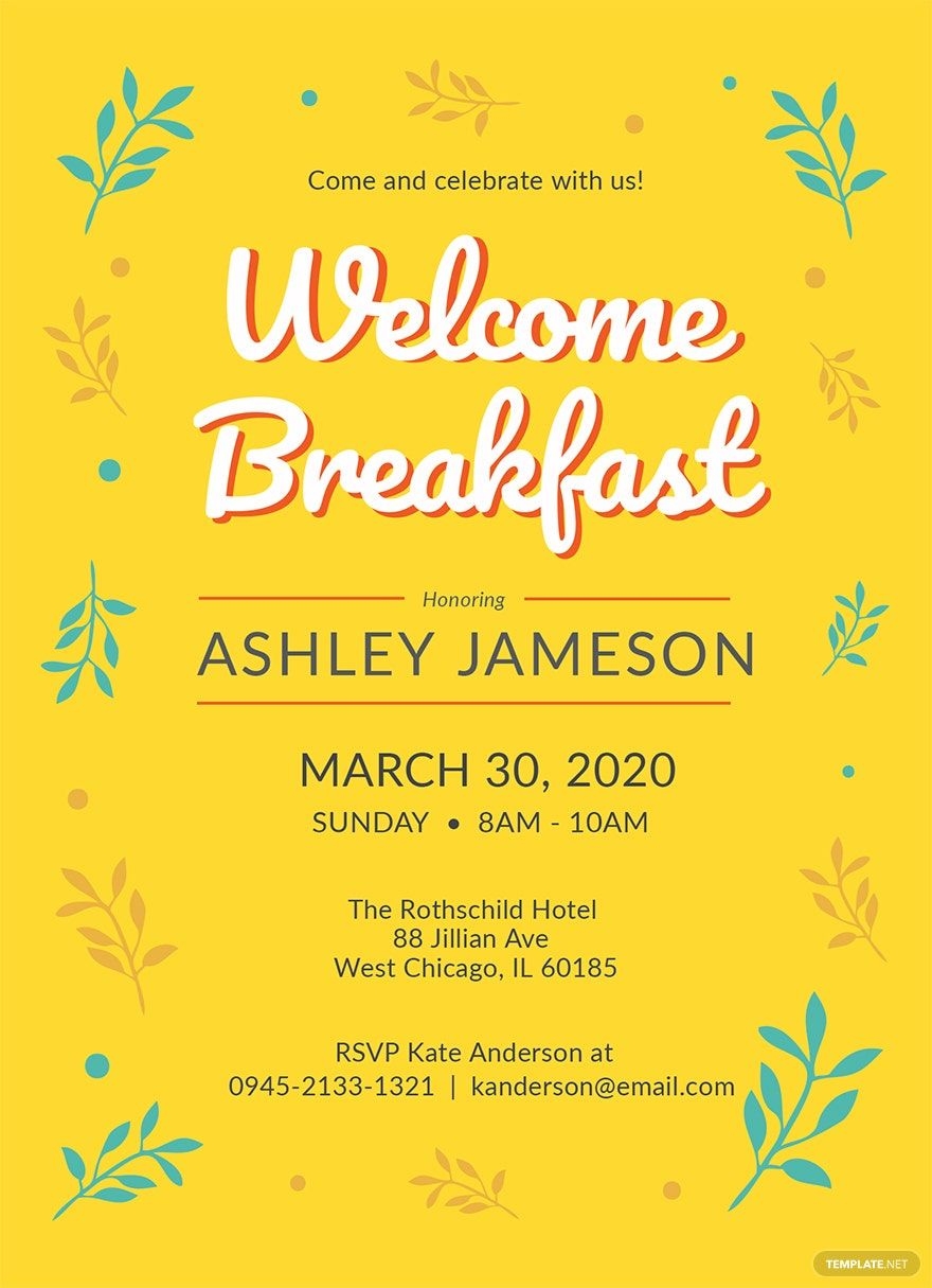 Corporate Annual Breakfast Invitation Template In Illustrator Pages 