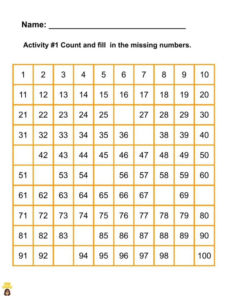 Counting 1 100 Worksheet CountingWorksheets