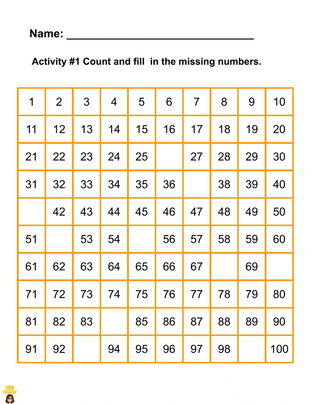 Counting 1 100 Worksheet CountingWorksheets
