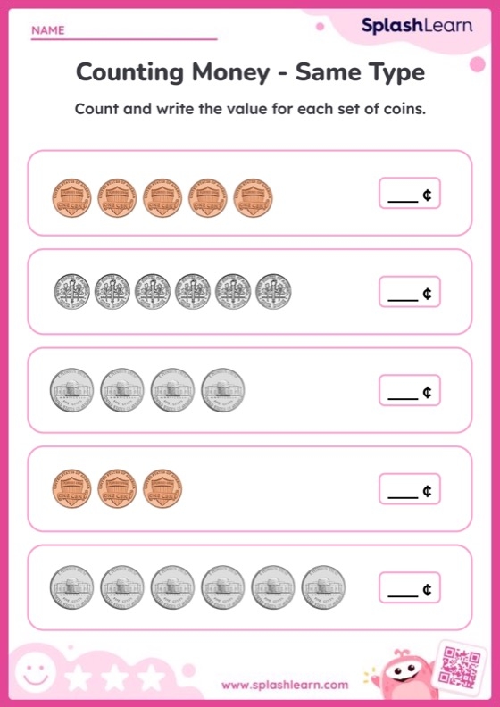 counting coins worksheet