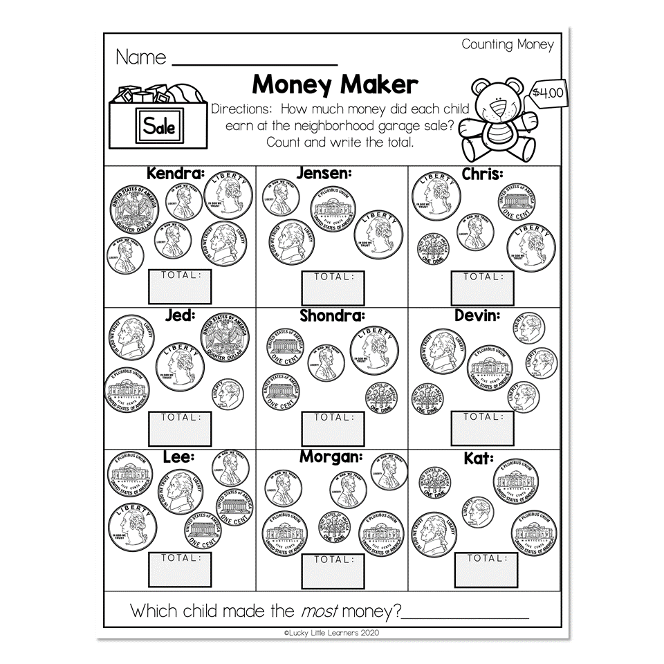 Counting Coins Worksheets Library