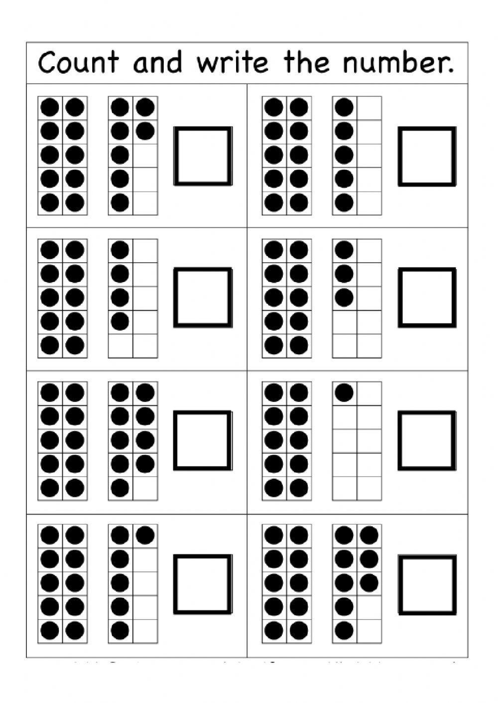 Counting Numbers 11 20 With Ten Frame Objects Worksheets Etsy 