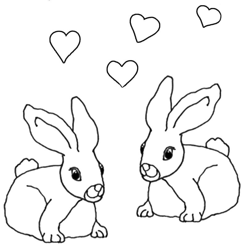 Couple Rabbits Coloring Page Free Printable Coloring Pages For Kids