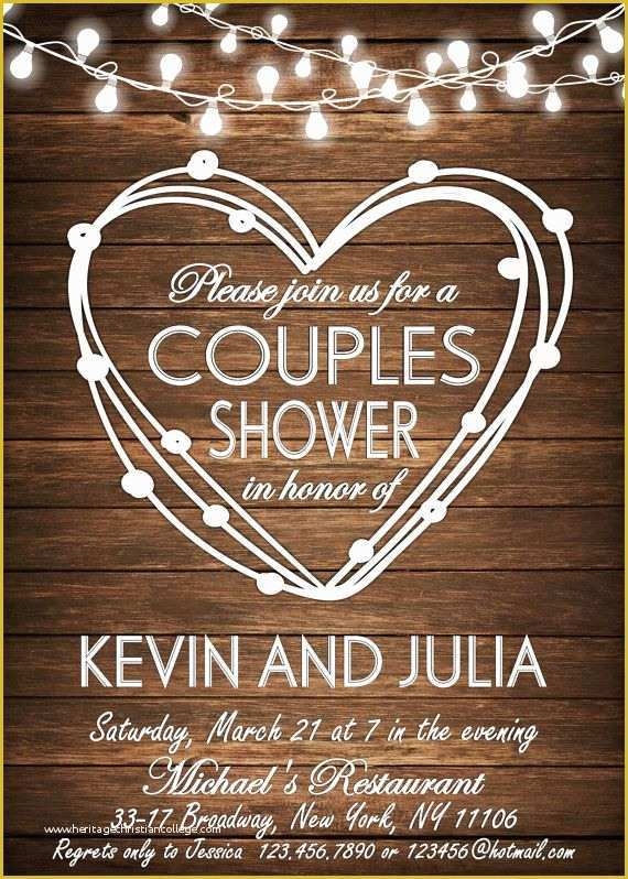 Couples Wedding Shower Invitations Templates Free Of Couples Shower