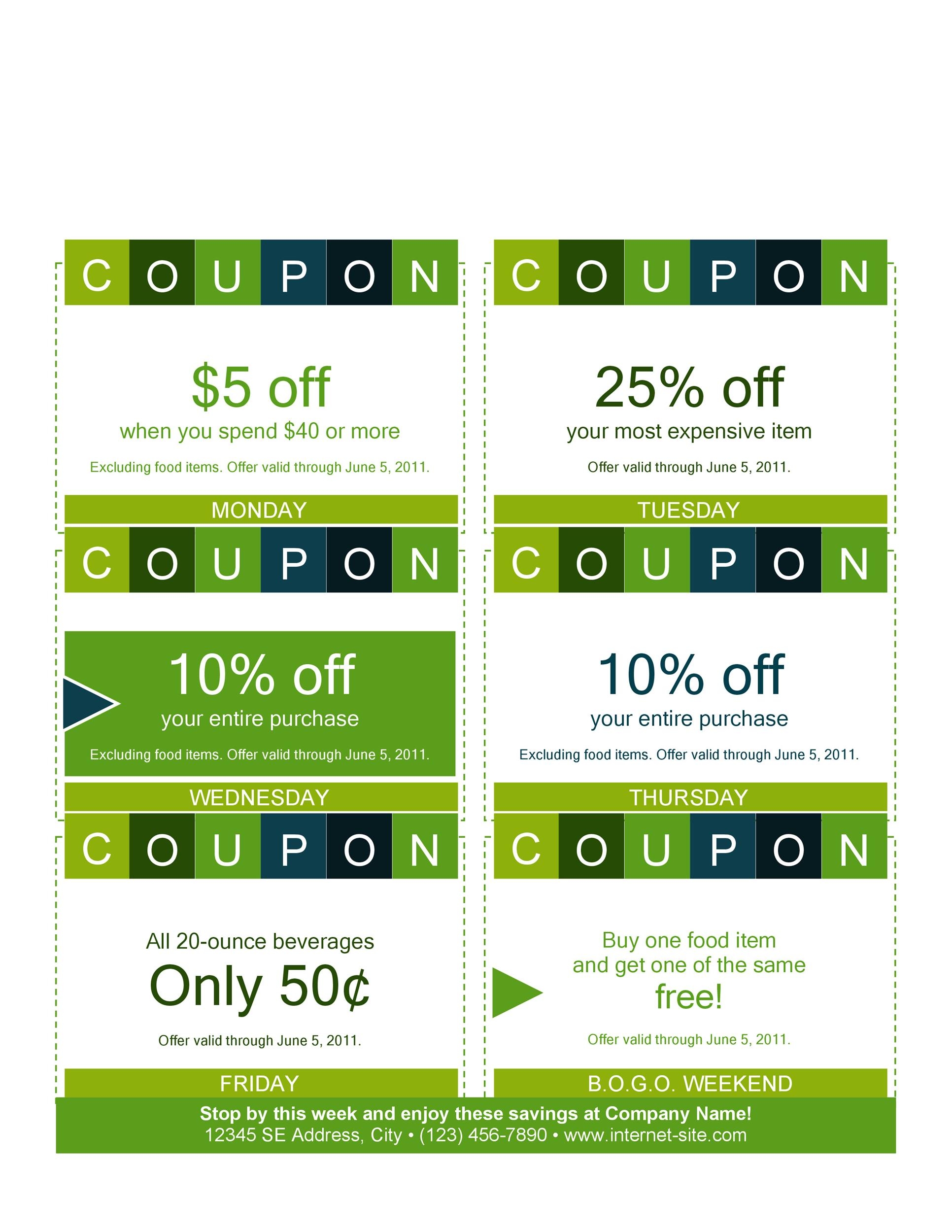 free coupon templates printable