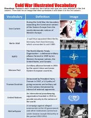 Course Hero Vocabulary Worksheet Cold War Vocabulary War Voc