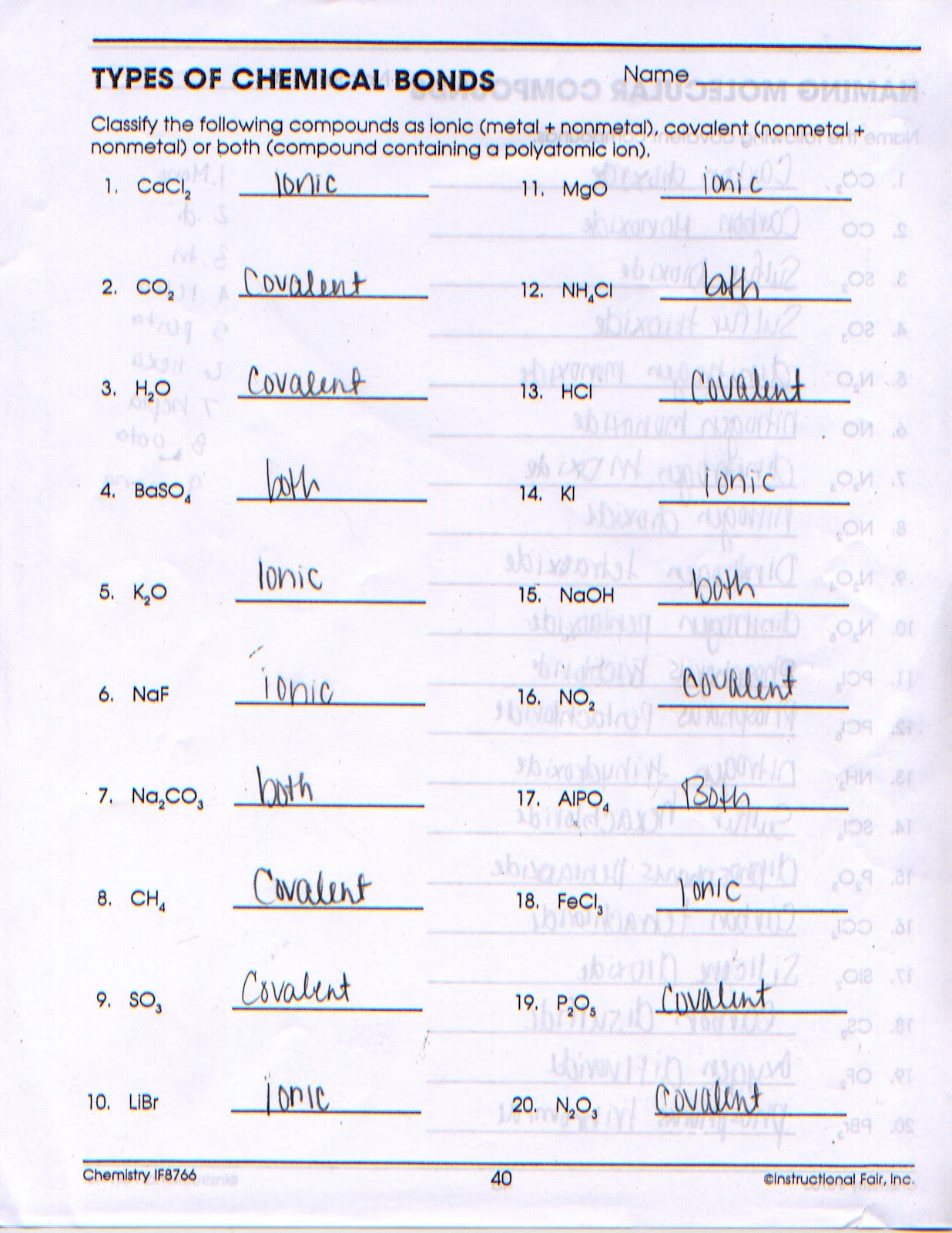 covalent bonding worksheet