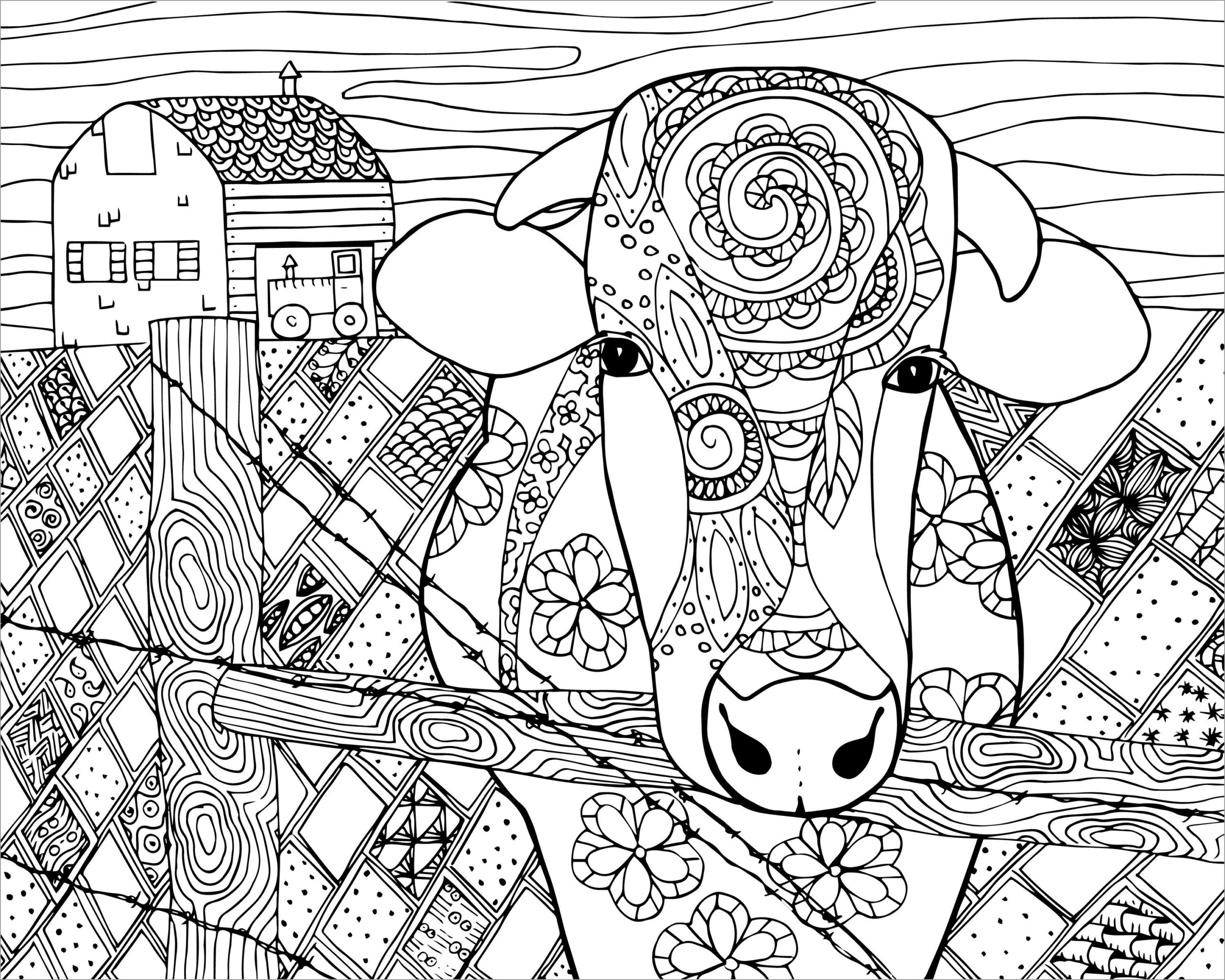 Cow Head Mandala Coloring Page ColoringBay