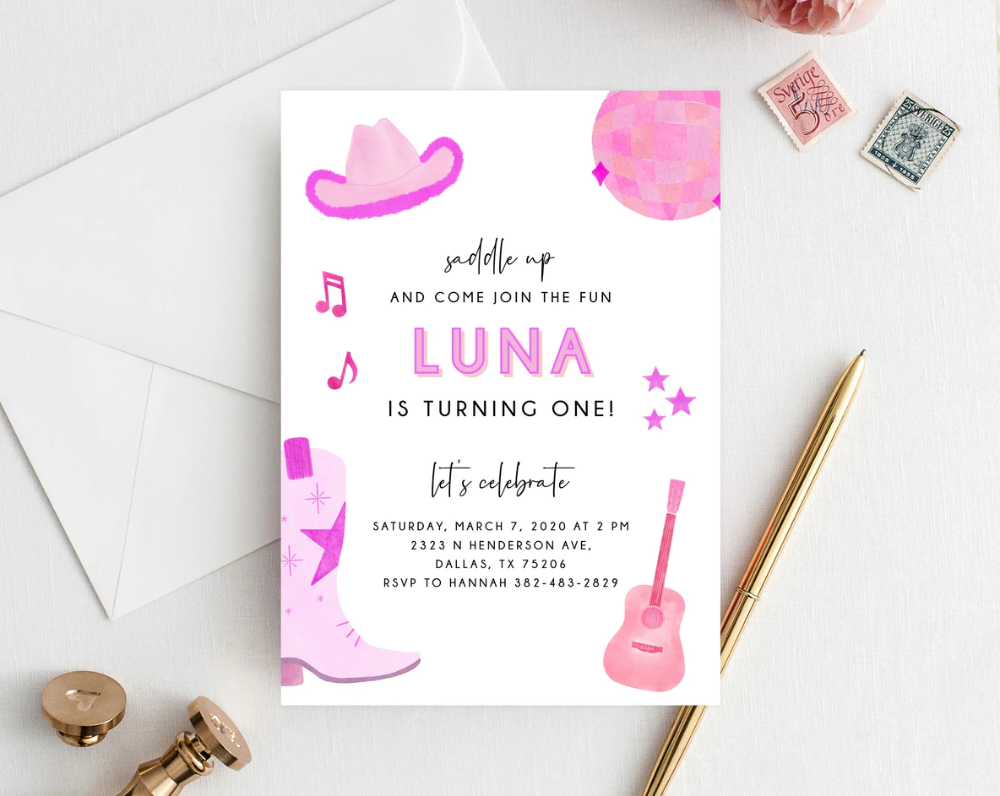 Cowgirl Birthday Invitations Birthday Invitation Templates Digital 