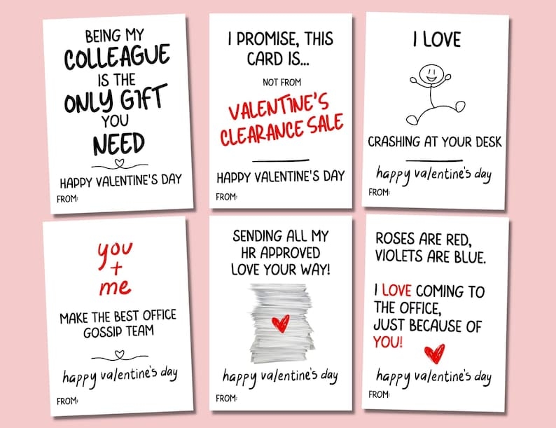 Coworker Valentine Funny Valentine Card Office Valentine Etsy