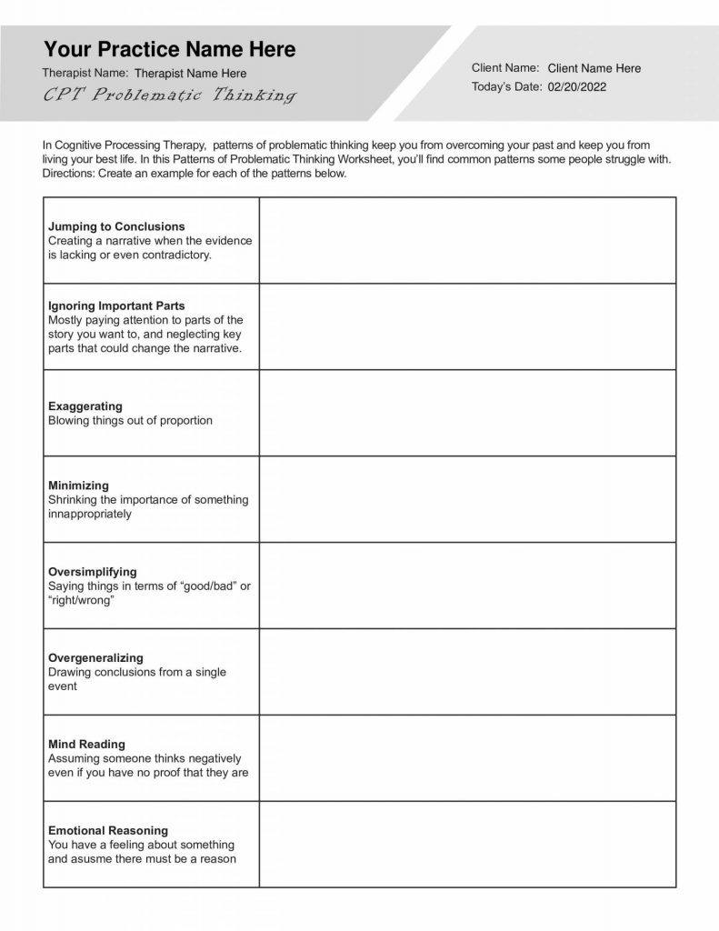 cpt worksheets