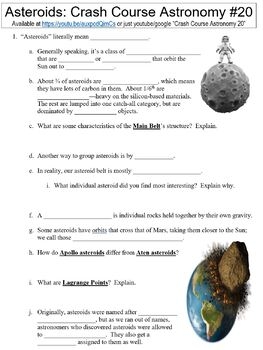 printable video worksheet crash course astronomy