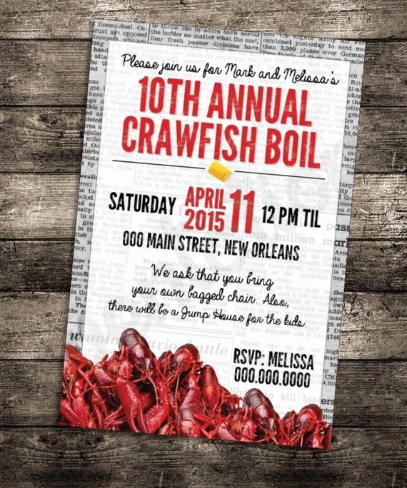 Crawfish Boil Invitation Template Free Content Calendar Template