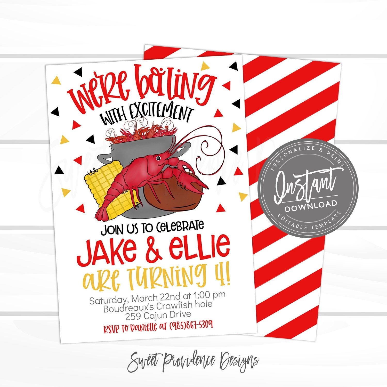 Crawfish Boil Invitation Templates Free The Front Of The Invitation Has 