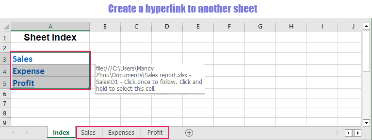 excel link to another worksheet