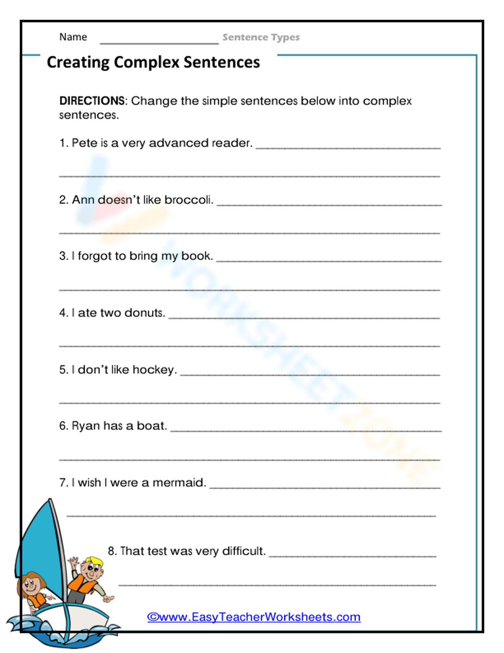Creating Complex Sentences Worksheet Worksheets Library