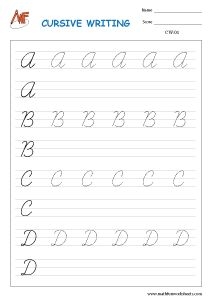 printable cursive worksheet pdf