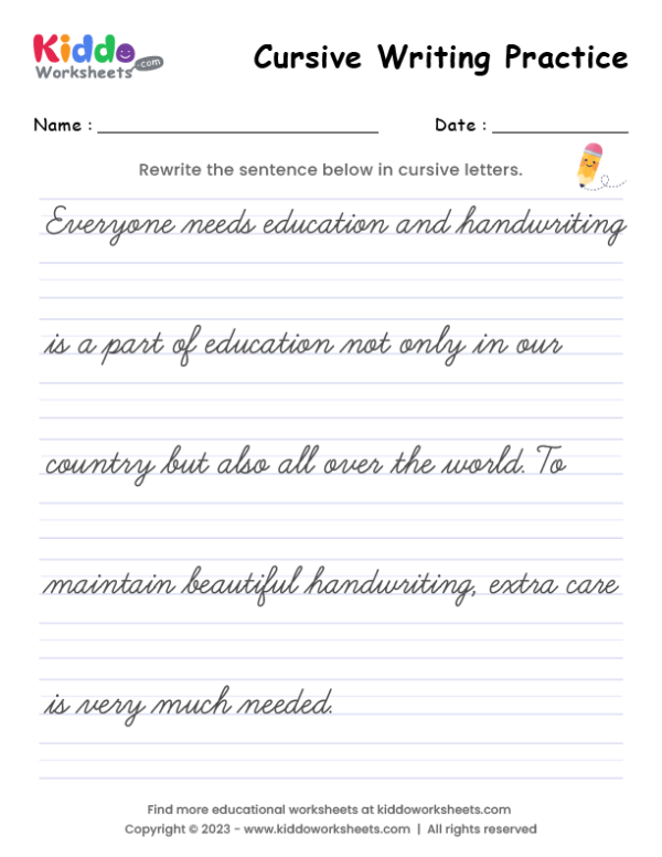 Cursive Writing Letters Worksheets Pdf Free Infoupdate