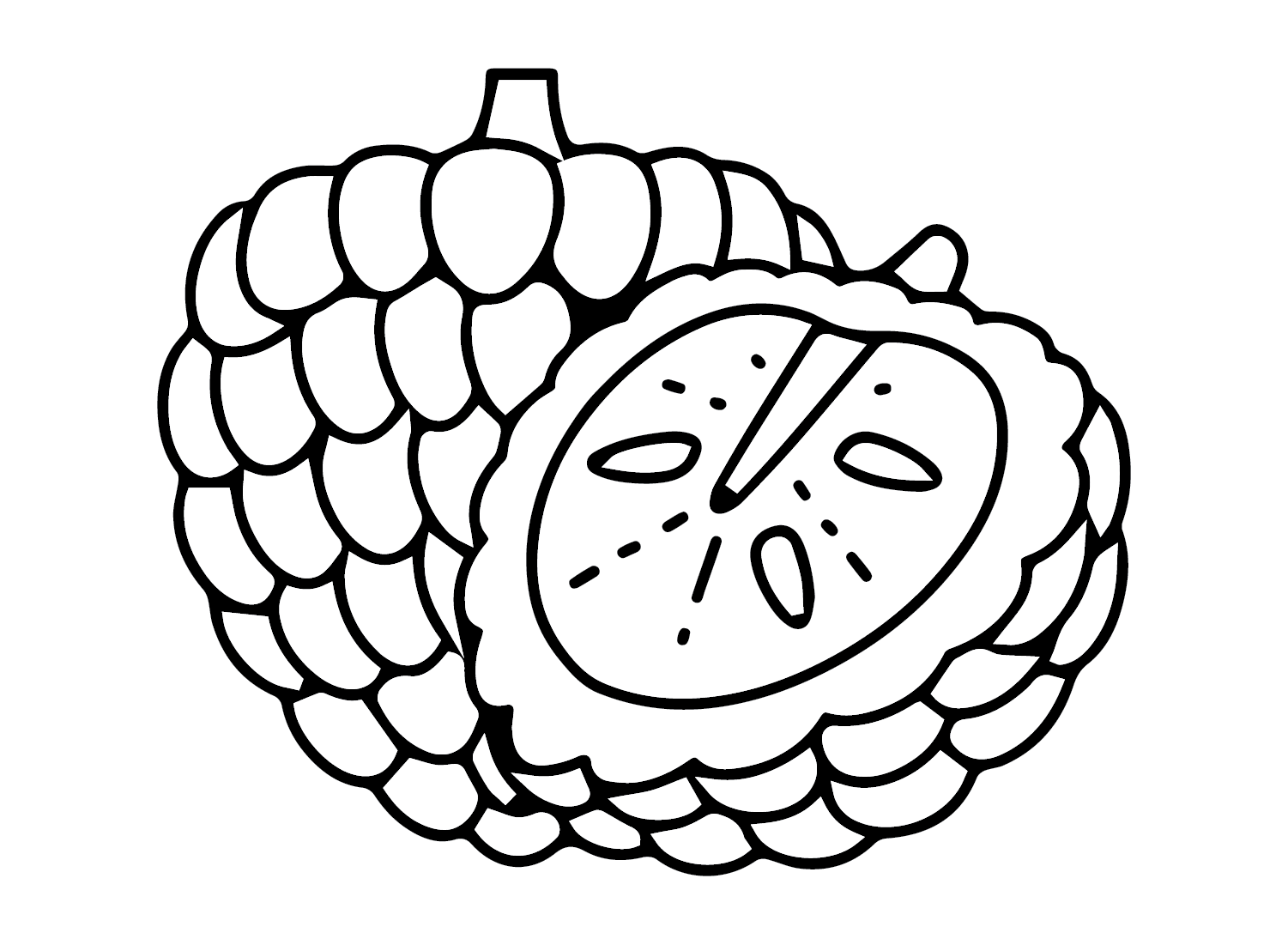Custard Apple Fruit Coloring Page Free Printable Coloring Pages