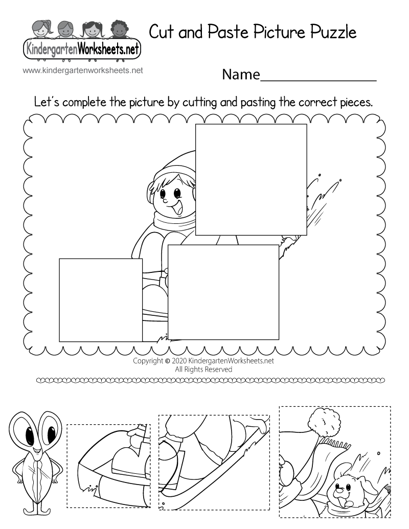 Cut And Paste Picture Puzzle Worksheet Free Printable Digital PDF