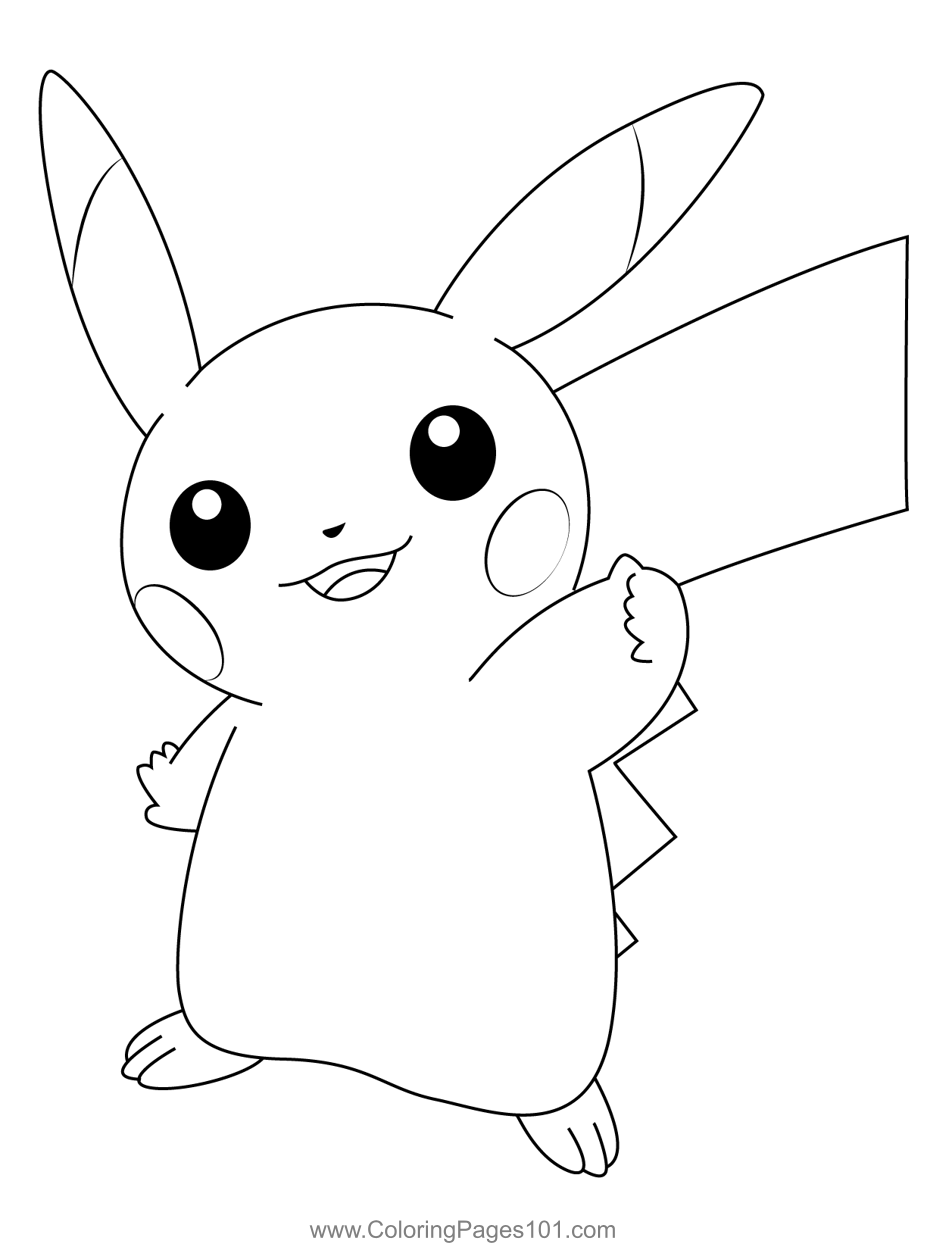 Cut Pikachu Coloring Page For Kids Free Pikachu Printable Coloring 