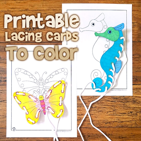Cute Animal Printable Lacing Cards To Color Woo Jr Kids Activities