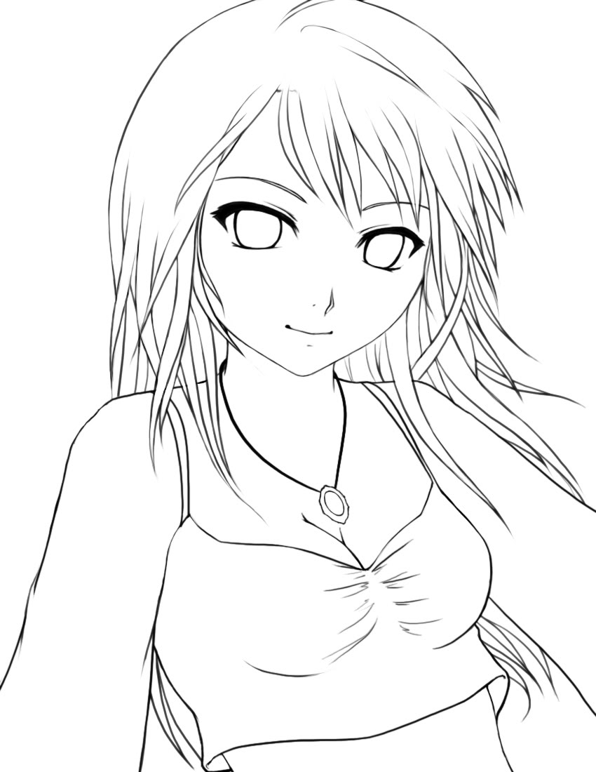 Cute Anime Girl Coloring Pages Casaasse